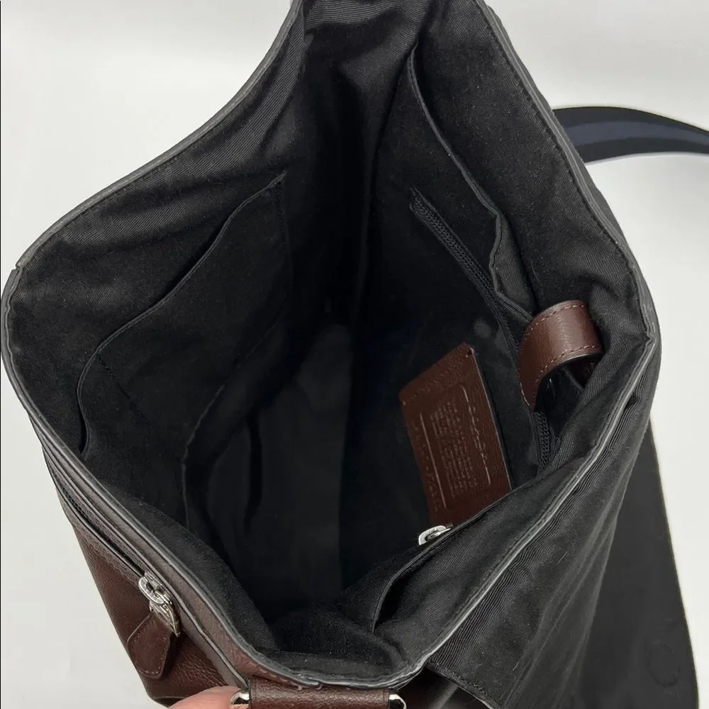 Coach Unisex Charles Brown Leather Crossbody Messenger Bag F72362